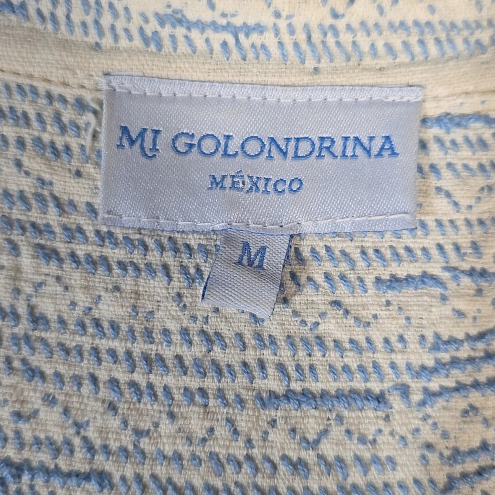 Mi Golondrina Beatriz Azul De Noel Caftan Maxi Dress Size Medium - Picture 12 of 12